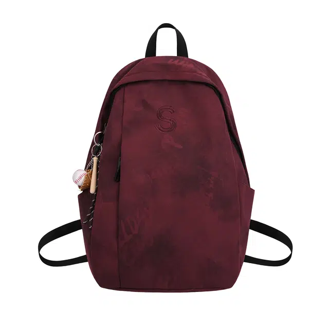 蔻蒂熊 背包大容量旅行男大高颜值女简约设计百搭 涤纶 双肩包 常规 青少年 米白色/黑色/酒红色/绿色