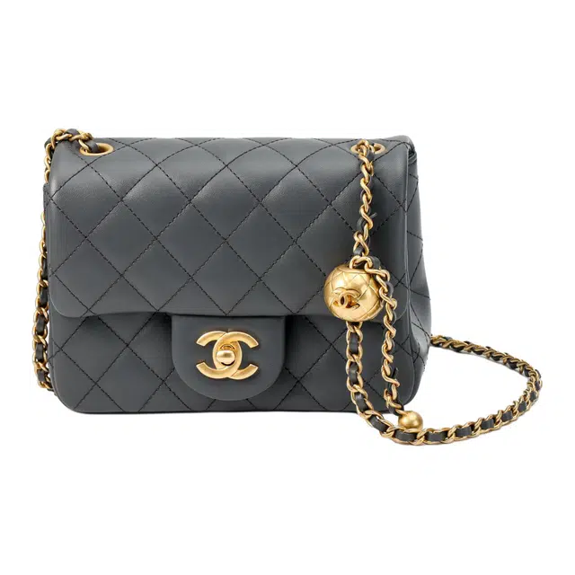 CHANEL 23K Small Gold Ball Flap Bag
