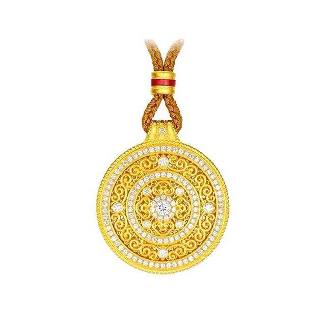 韵系 时尚气质简约好运八罗盘 铜镀金 项链 女款