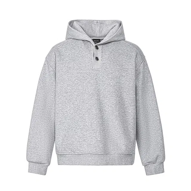 欧路得 美式重磅纽扣连帽男潮牌设计感宽松百搭情侣休闲帽衫外套卫衣 男款