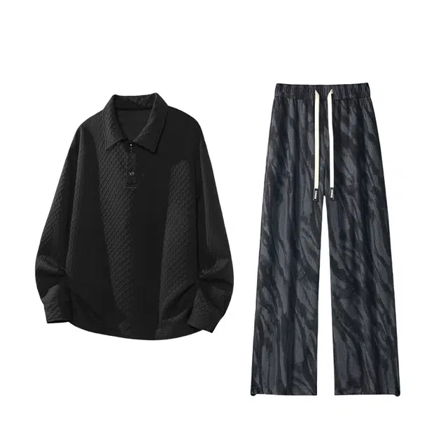 素杭 肌理感直筒时尚宽松休闲运动套装 男女同款