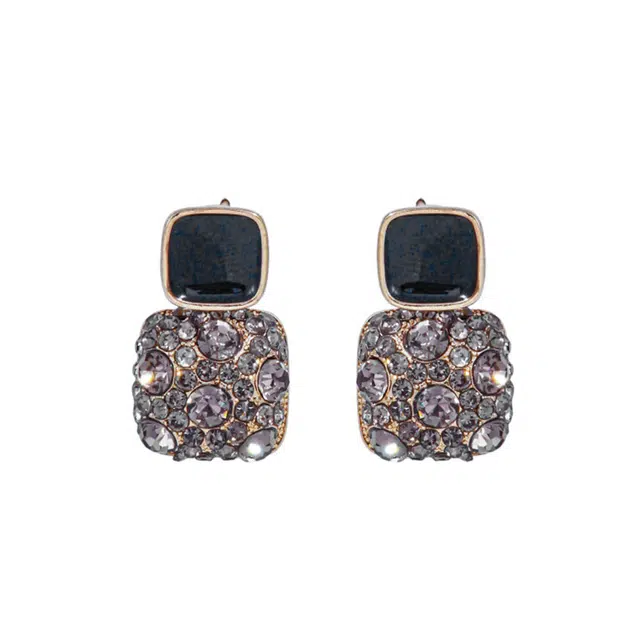 澜耀 夜宴 几何叠层 秋冬轻奢气质百搭 铜合金 耳环 女款