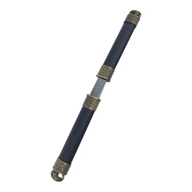 天子剑 雄鹰双股小剑 不锈钢剑身金属外鞘手柄装饰小茶刀 其他静态模型