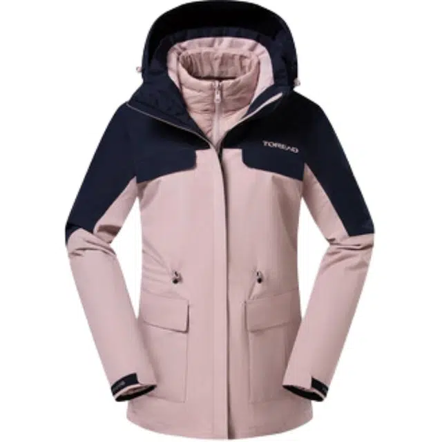 探路者  可拆卸三合一秋冬  防水防风透气耐磨保暖冲锋衣 女款