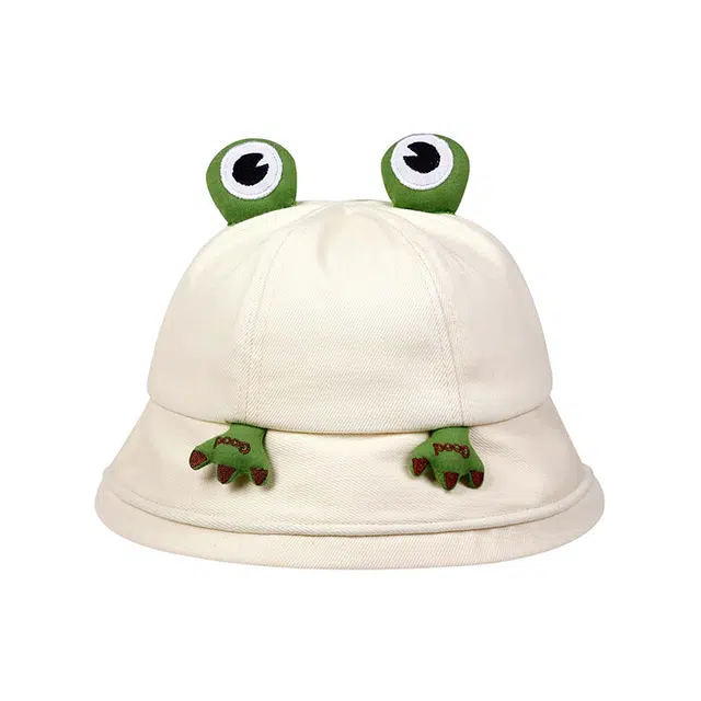 浪莎 卡通可爱搞怪小青蛙度假出游街拍百搭 棉 渔夫帽 男女同款情侣款