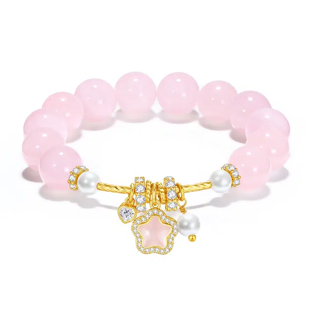 【普陀山官方已过香】 普陀山文创 新中式甜美气质梦幻粉浪漫告白早日脱单串珠小众设计精致显白时尚百搭#好运 粉水晶 手串 女款