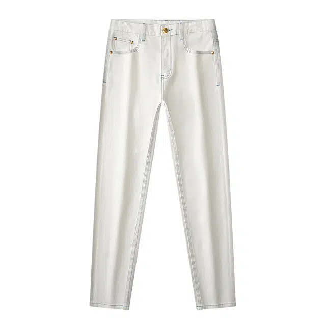 特斯型 修身百搭直筒九分裤牛仔裤 男款