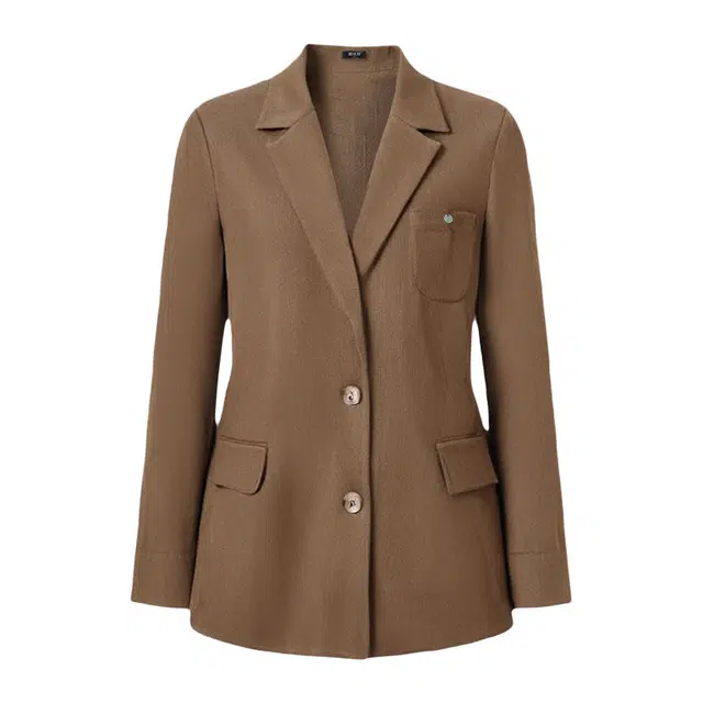 潞优野 通勤百搭老钱风质感麂皮外套女宽松廓形秋季款西装 女款