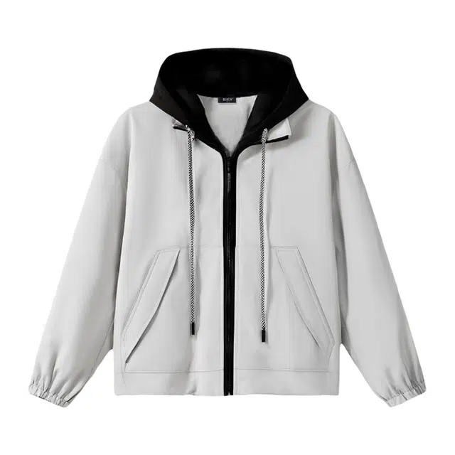 潞优野 秋季轻户外休闲假两件撞色拼接连帽短款上衣夹克外套 女款