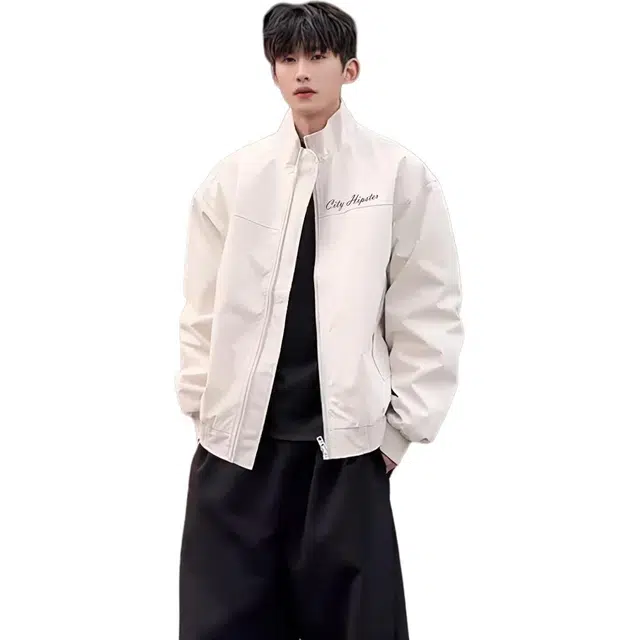 徐百货 美式复古纯色飞行员廓形棒球服春秋季高街痞帅硬汉外套潮流宽松百搭夹克 男女同款