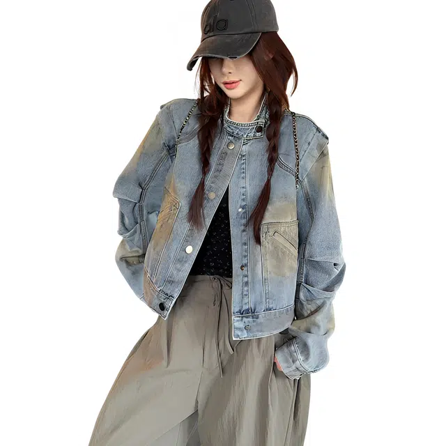 荟萃阁 休闲简约优雅牛仔外套 女款