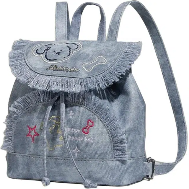 米囹 学院风双肩包 女多元素休闲可爱 通勤背包 小号 无配色