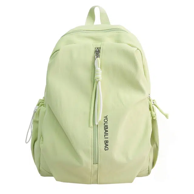 蔻蒂熊 纯色简约百搭校园出行轻便高颜值情侣时尚通勤耐用背包 牛津纺 双肩包 常规 青少年 白色/黑色/卡其色/浅绿色