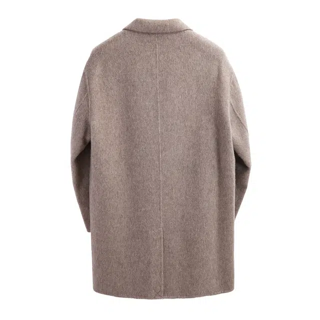 丹宁哲学 高端牦牛绒羊毛纯色西装领大衣 男款