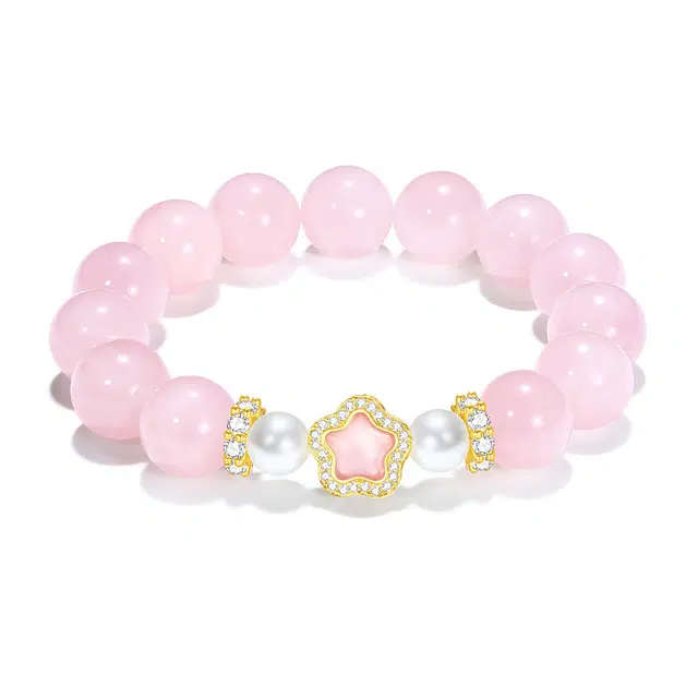 【普陀山官方已过香】 普陀山文创 甜美气质可爱荔枝冻显白高级感梦幻串国潮能量磁场转运珠#好运 粉水晶 手串 女款