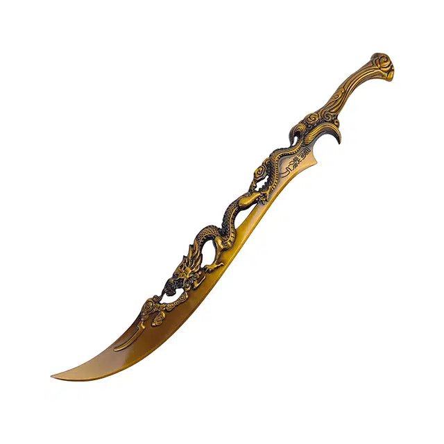 天子剑 双色屠龙刀锌合金一体锻造立体龙纹雕刻 其他静态模型