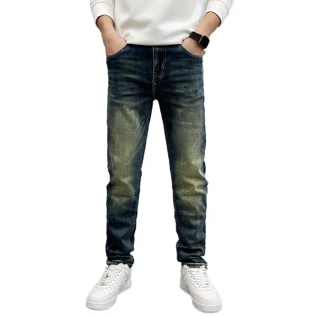 吉肯蒂 秋冬季高端印花长裤宽松直筒裤休闲长裤牛仔裤 男款