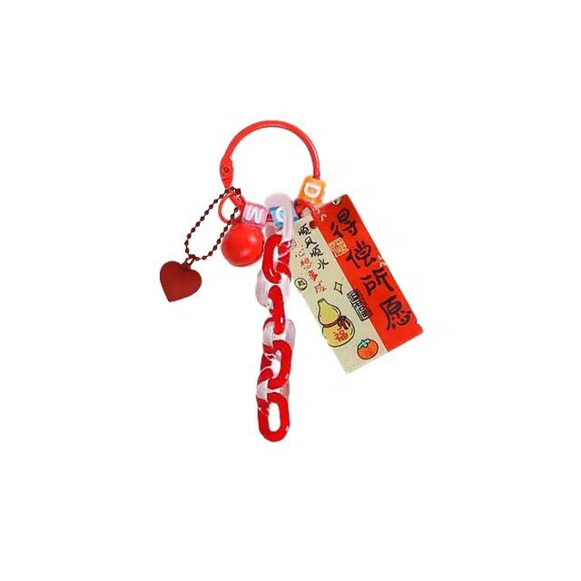 卡莱茵 【得偿所愿】创意美好寓意小吊牌 小铃铛爱心吊坠#好运 亚克力 挂件 男女同款情侣款