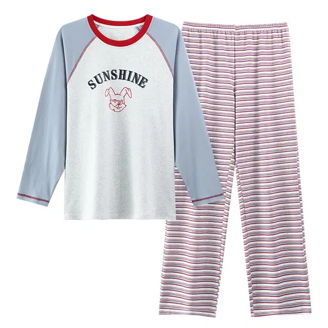 睦隆世家 亲肤可爱透气舒适轻盈抑菌睡衣套装 女款