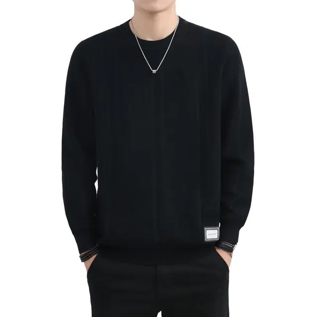 太子龍 提花秋冬季男加绒加厚保暖圆领针织衫卫衣 男款