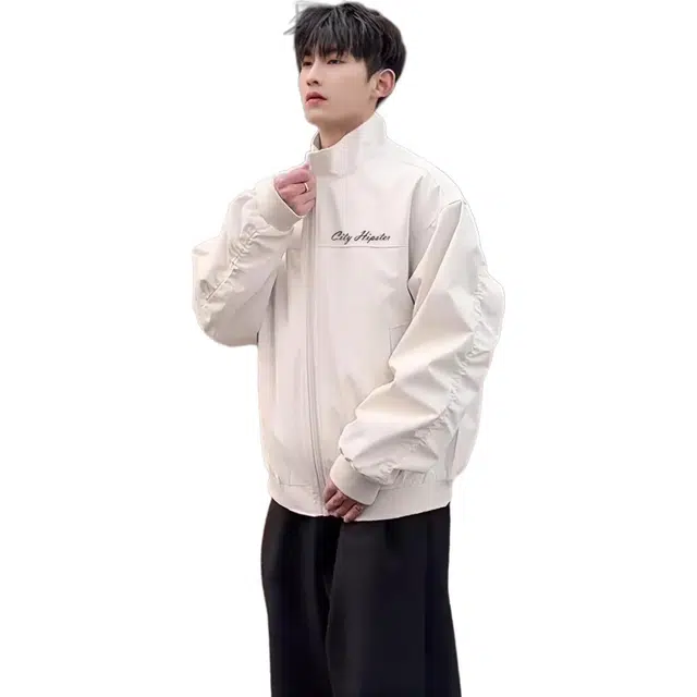 徐百货  美式复古廓形飞行员夹克潮流设计感立领外套春秋季穿搭高街痞帅宽松百搭棒球服 男女同款