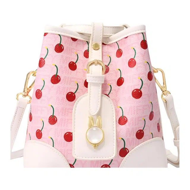 Miffy Cherry Print Bucket Bag Pink