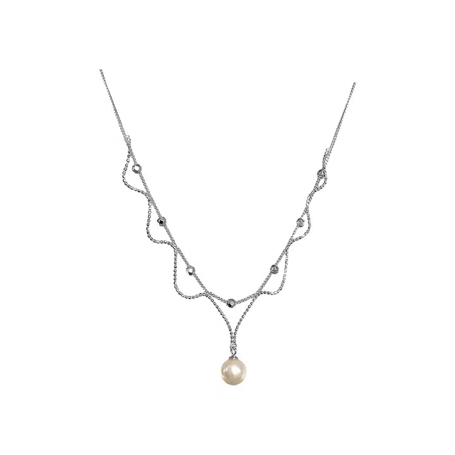 希遇 珍珠蕾丝 女夏季轻奢气质高级感颈链配饰 合金 项链 女款