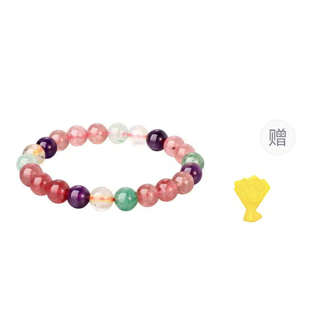 多宝吸金 金六福吉祥 中式时来运转 招财转运珠大气温柔风精致显白好搭配 高级感小众宝藏单品约会告白好运天然 紫水晶 手串 女款