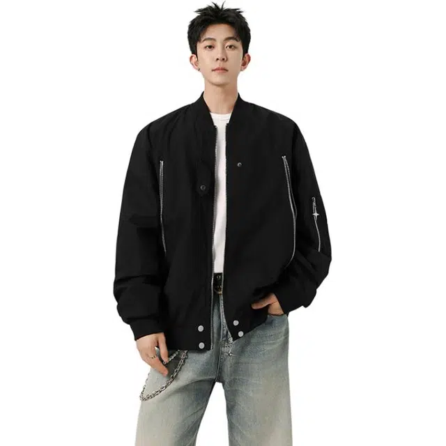 佐菲利 美式高街飞行复古设计感情侣外套潮牌宽松棒球服夹克 男女同款