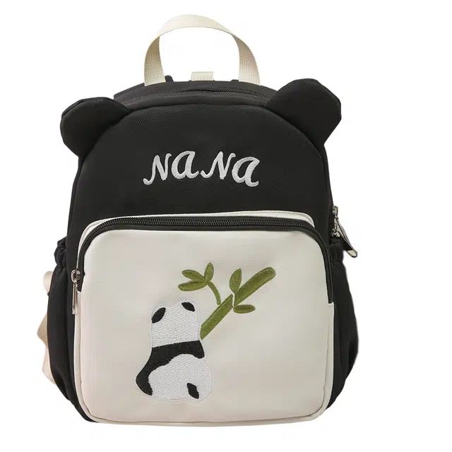 帕克熊 卡通萌萌熊猫刺绣竹子日常轻盈舒适书包 尼龙 双肩包 常规 男女同款情侣款 多色