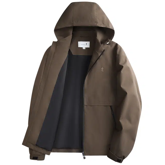 与狼共舞 抗皱防风休闲户外出行通勤三防易打理旅游运动百搭青年款年轻潮流时尚纯色简约可脱卸连帽夹克外套 男款 多色可选