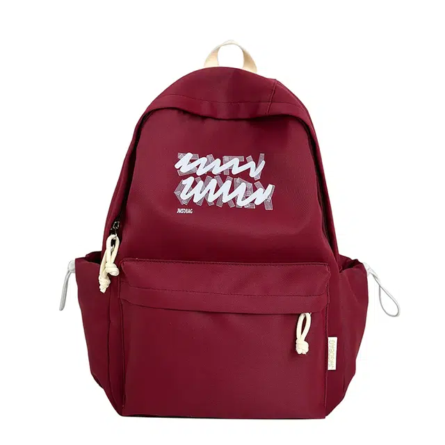 蔻蒂熊 大容量户外登山包女休闲韩版学生上课书包百搭简约高颜值旅游背包 尼龙布 双肩包 常规 青少年 白色/黑色/红色/绿色/蓝色