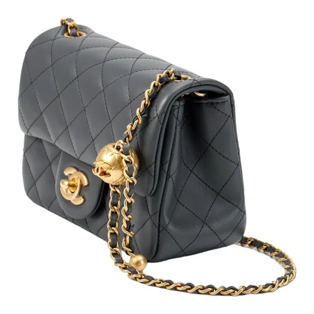 CHANEL 23K Small Gold Ball Flap Bag
