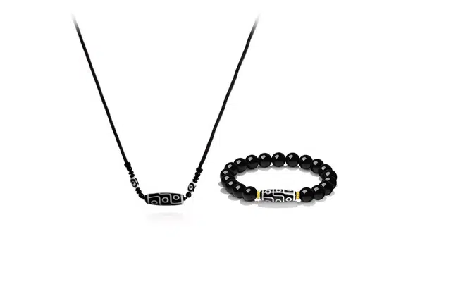 尚银福 百搭九眼天珠 考试学业事业顺利上岸 金榜题名 福禄吉祥#好运 黑檀 项链 男女同款情侣款