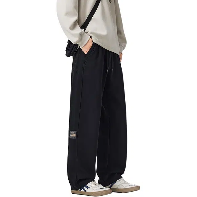 协协乐 卫裤潮牌设计感美式超宽松直筒阔腿拖地裤百搭青少年运动长裤休闲裤 男款