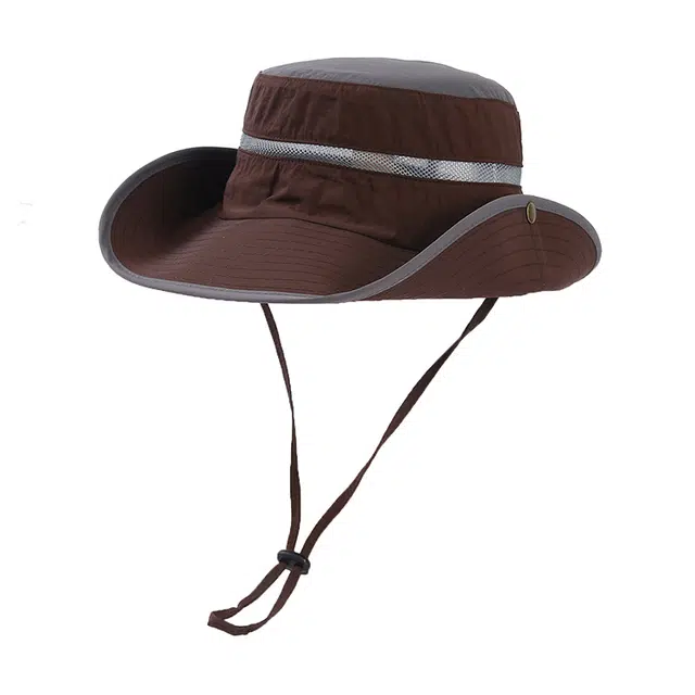 俞兆林 牛仔纯色简约镂空透气速干户外运动防紫外线遮阳 聚酯纤维 渔夫帽 男女同款情侣款