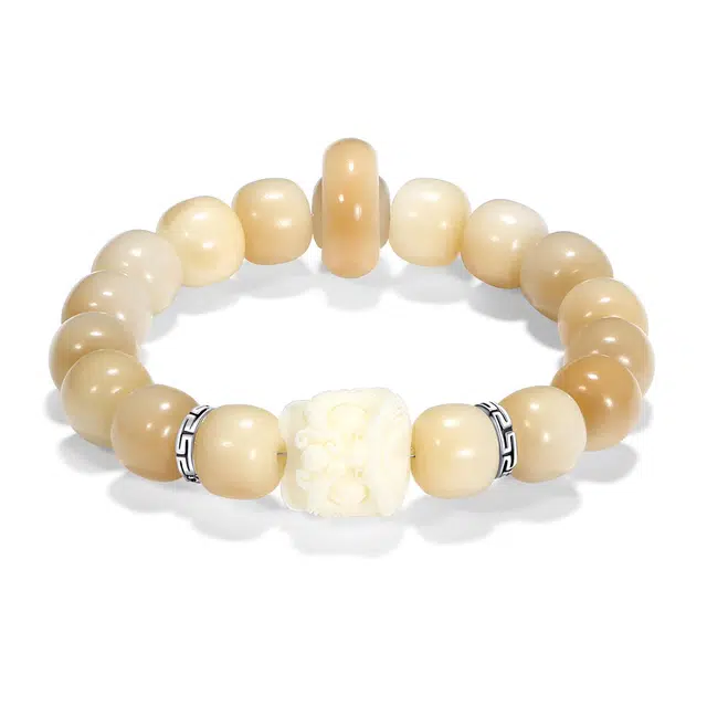 【普陀山官方已过香】 普陀山文创 中国风复古国潮优雅清新时来运转渐变文玩佛珠平安转运祥瑞醒狮时尚百搭#好运 菩提根 手串 男女同款情侣款