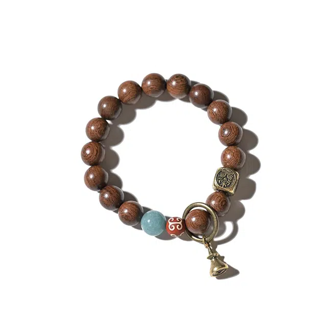 子婳 诸事顺利招财转运个性手作民族风格复古设计经典时尚#好运 金丝檀木 手串 男女同款情侣款