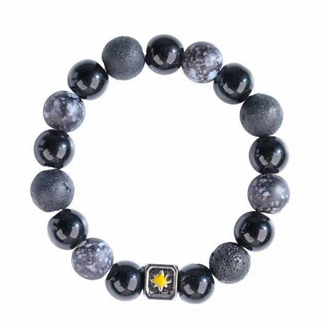 嫒柯 国潮新中式百搭轻奢简约高级设计感素雅美文玩盘玩念珠佛珠招财纳福万事顺观复古风文艺风转运#好运 黑檀 手串 男女同款情侣款