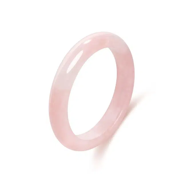 好银坊 桃花贵妃镯招财国风好寓意感 宫廷风汉服旗袍新中式国潮轻奢高级感百搭风#好运天然 粉水晶 手镯 女款