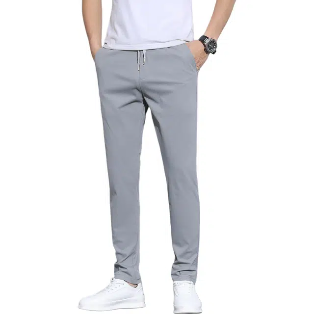 瑞梵帝斯 美式时尚高级感修身无性别主义薄款冰丝速干潮流百搭弹力商务轻奢显瘦多风格设计感直筒裤男生休闲裤 男款