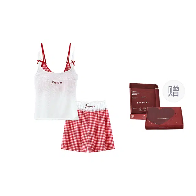 顶瓜瓜 家居休闲轻盈简约设计可外穿吊带服睡衣礼盒 女款