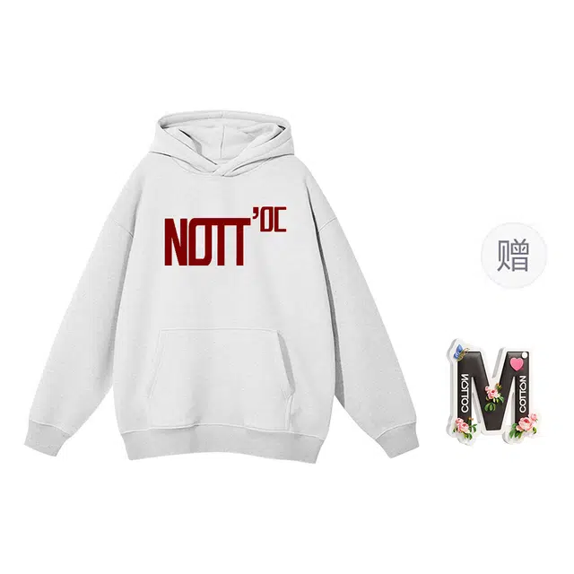 棉购 美式连帽加绒加厚简约宽松长袖重磅情侣秋冬卫衣 男女同款