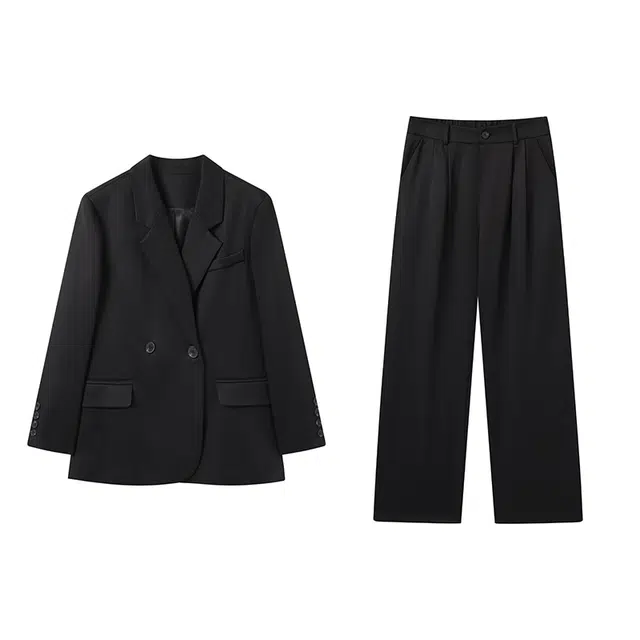 古莲菲 高级感休闲西服外套阔腿裤西装套装 女款