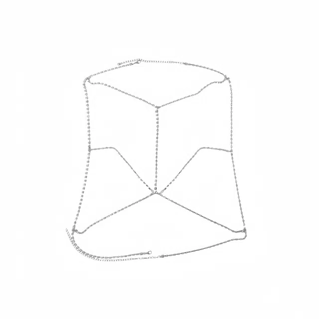 阿葱饰品 时尚个性纯欲风性感时尚波比米亚锁骨链 几何链条闪钻立体火辣 合金 项链 女款