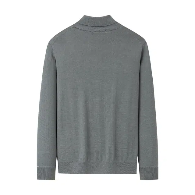 与狼共舞 纯羊毛时尚纯色简约高领防风舒暖亲肤户外休闲打底针织毛衣 男款