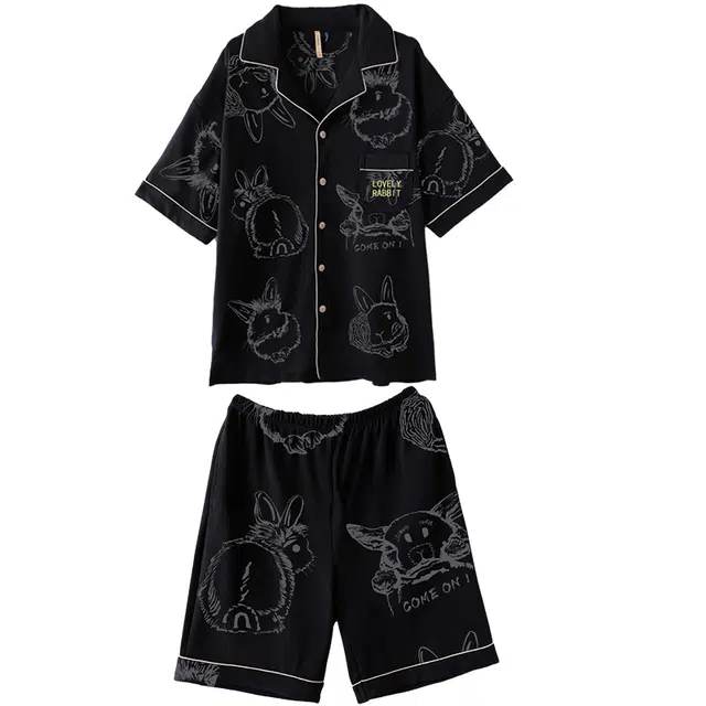 莫代尔 舒适轻柔细腻纯棉翻领开衫休闲简约家居服可外穿男士睡衣套装 男款