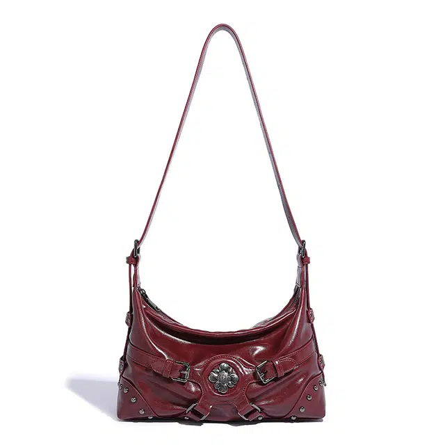 维尼奥 小众设计辣妹甜酷风质感百搭通勤 合成革 单肩包 常规 女款 红色/黑色/白色