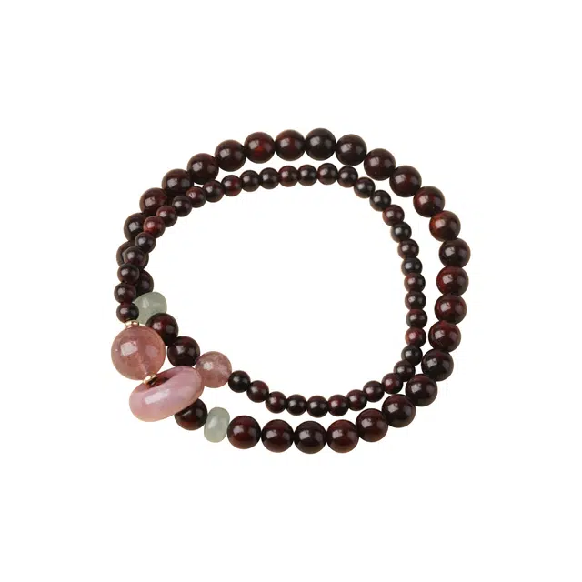 芳缘小傅 文玩佛珠一帆风顺吉祥如意旺桃花财源广进平安顺遂跑环多圈#好运 紫檀属 木作手串 男女同款情侣款