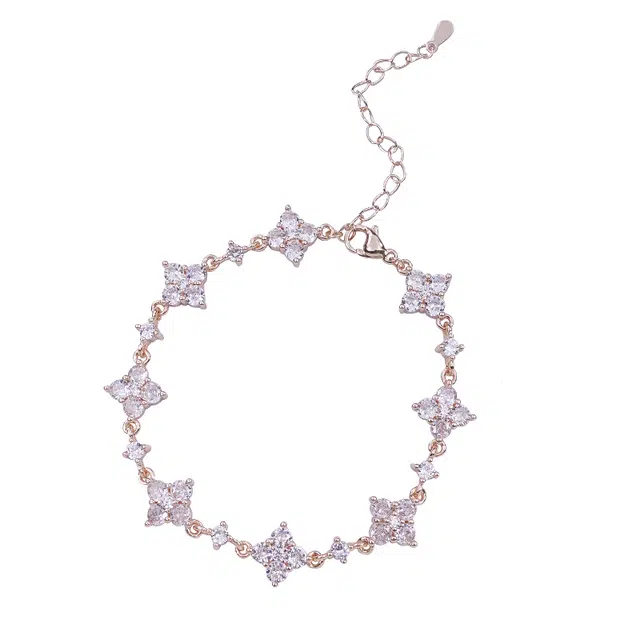 乃瑭 爆闪幸运彩色四叶草 精致简约好运百搭 铜 手链 女款